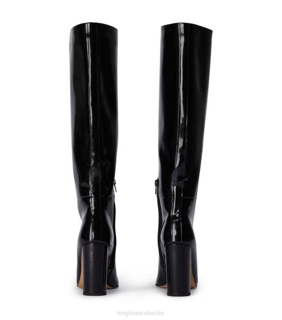 kniehohe Stiefel| de Tony Bianco Frauen Boss-Kalbsstiefel Schwarz hochglänzend 4624437